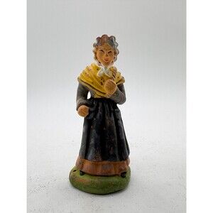 Vtg Provence Folk Art Figurine Santon Hand-Made Clay Figure Carbonel